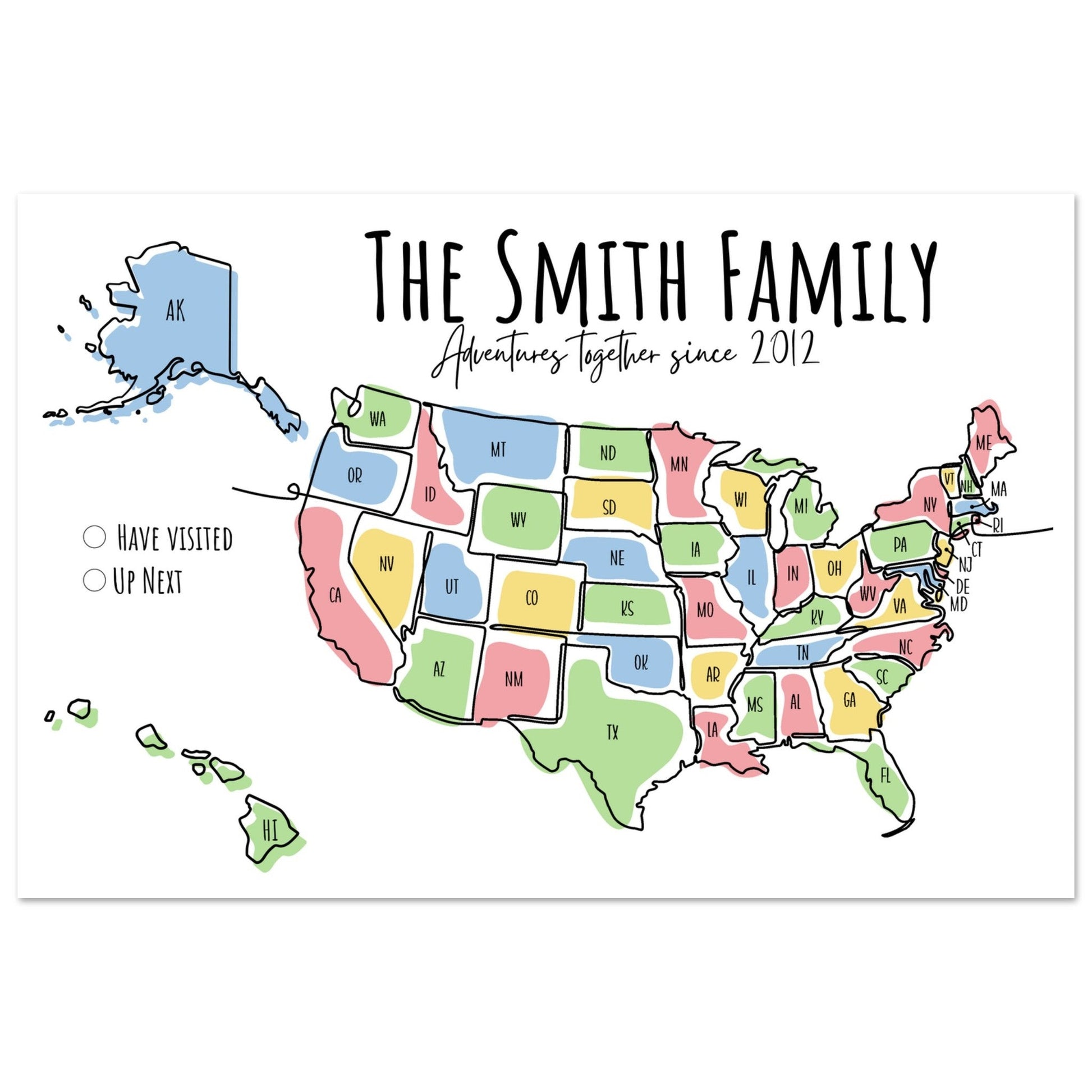 Multicolored United States Pin Map - Out of Office Outfitters - Print Material