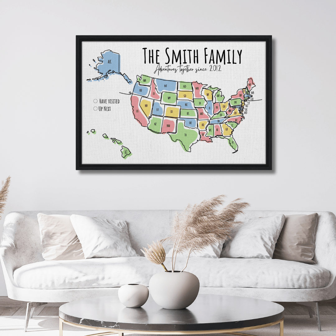 Multicolored United States Pin Map - Out of Office Outfitters - Print Material