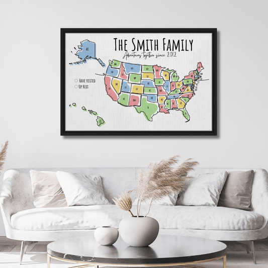 Multicolored United States Pin Map - Out of Office Outfitters - Print Material