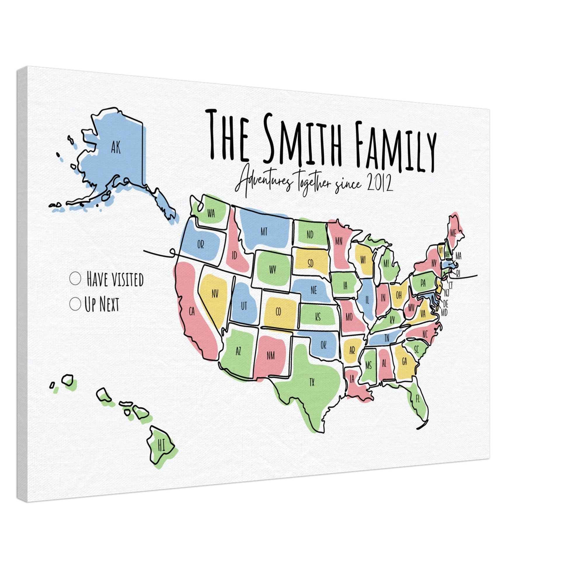 Multicolored United States Pin Map - Out of Office Outfitters - Print Material