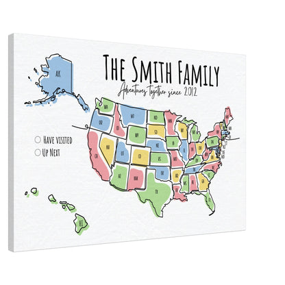Multicolored United States Pin Map - Out of Office Outfitters - Print Material