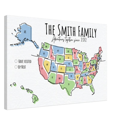 Multicolored United States Pin Map - Out of Office Outfitters - Print Material