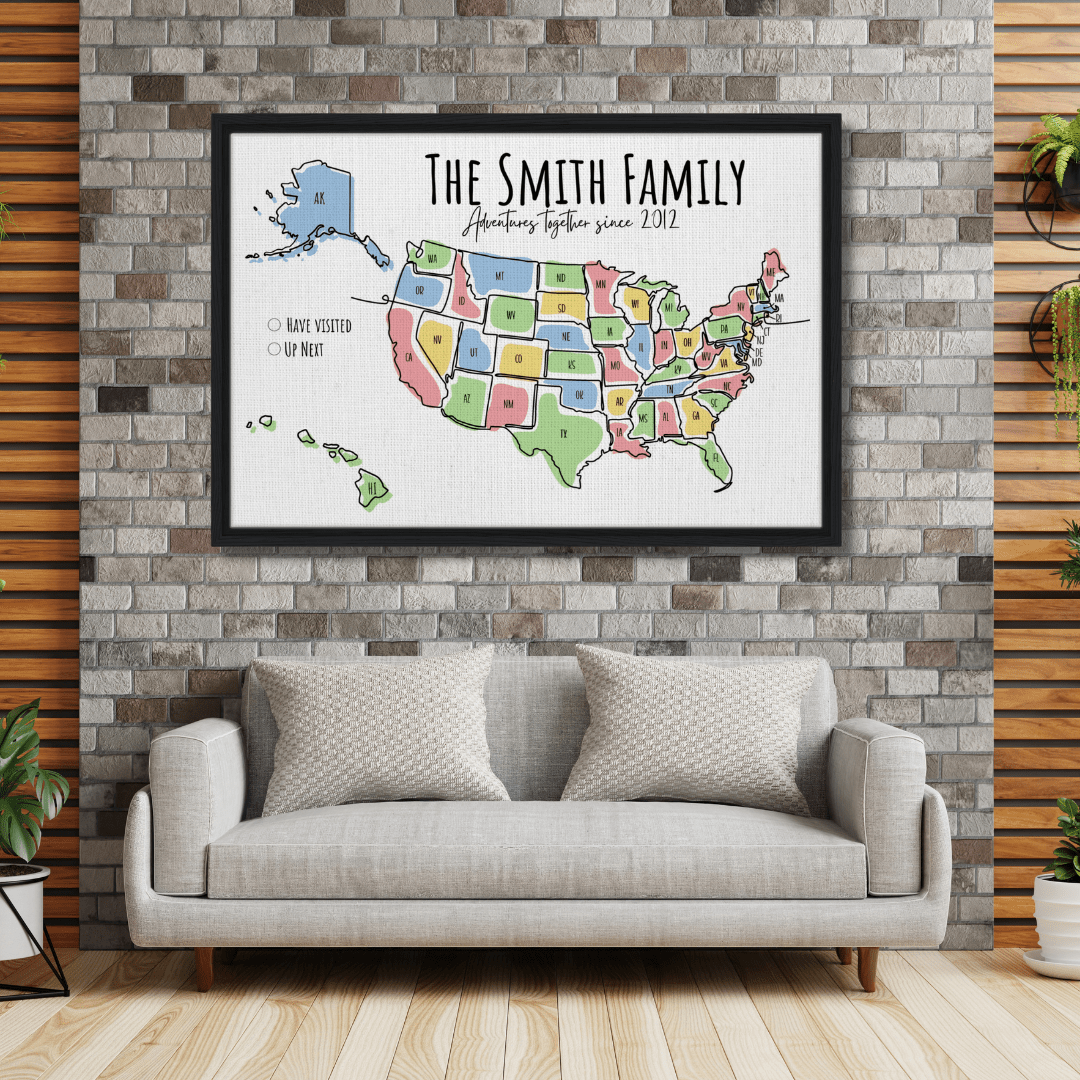 Multicolored United States Pin Map - Out of Office Outfitters - Print Material
