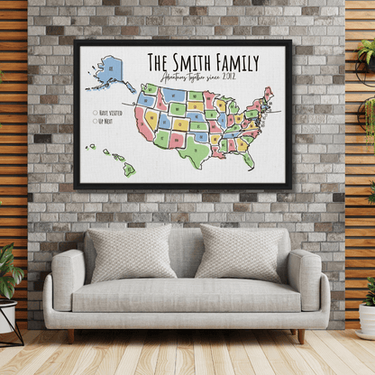Multicolored United States Pin Map - Out of Office Outfitters - Print Material