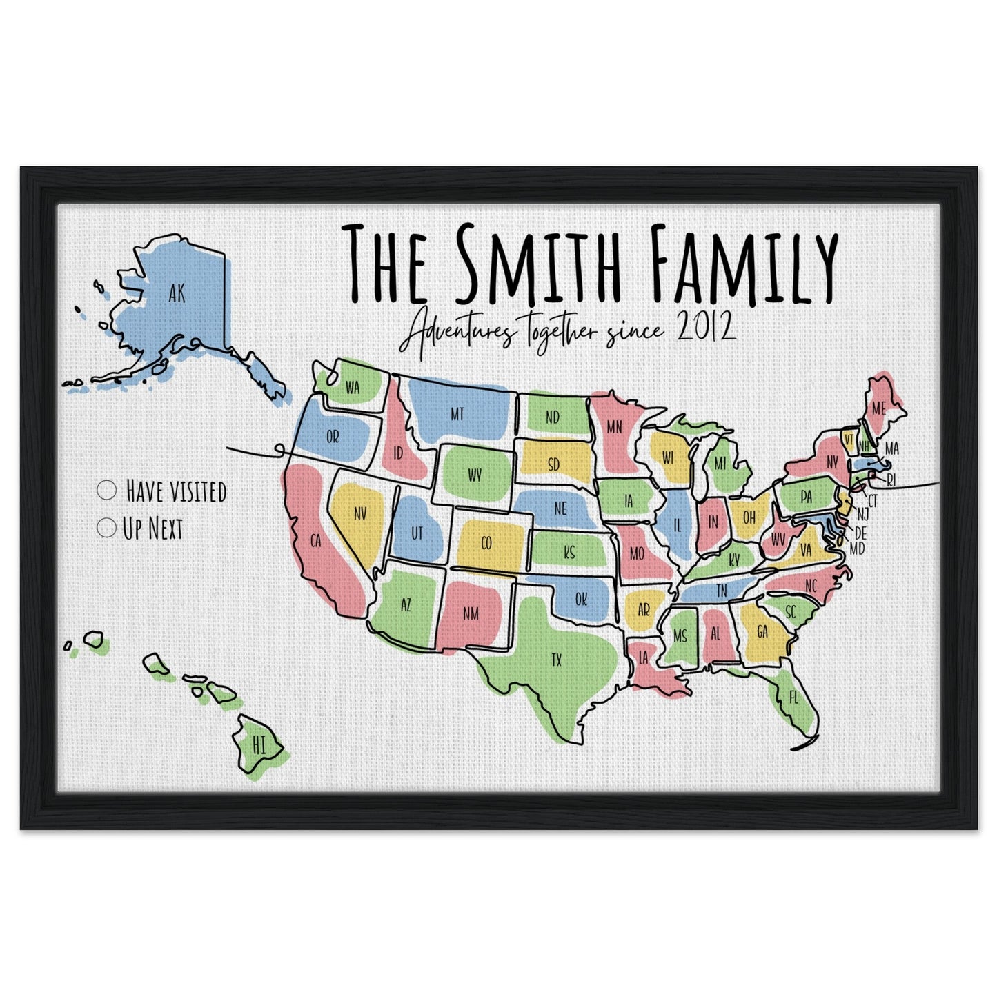 Multicolored United States Pin Map - Out of Office Outfitters - Print Material