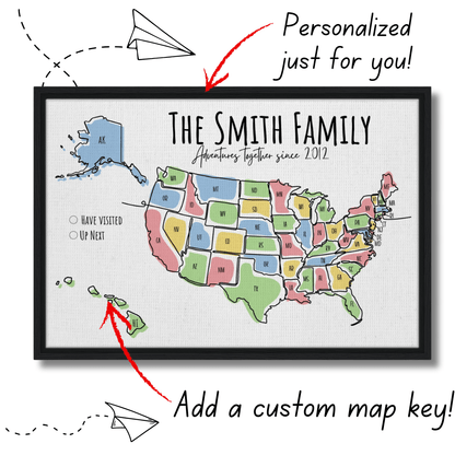 Multicolored United States Pin Map - Out of Office Outfitters - Print Material