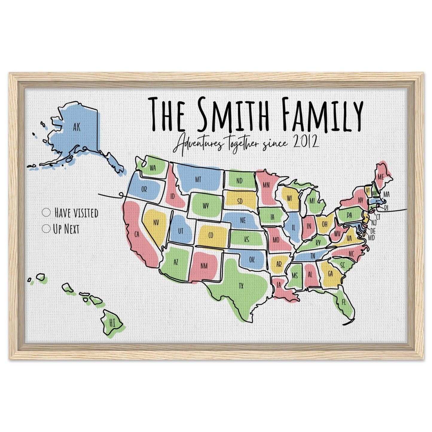 Multicolored United States Pin Map - Out of Office Outfitters - Print Material