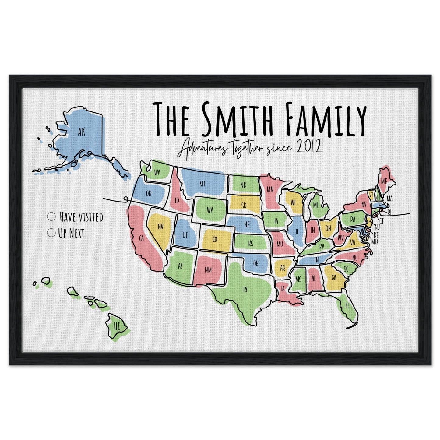 Multicolored United States Pin Map - Out of Office Outfitters - Print Material