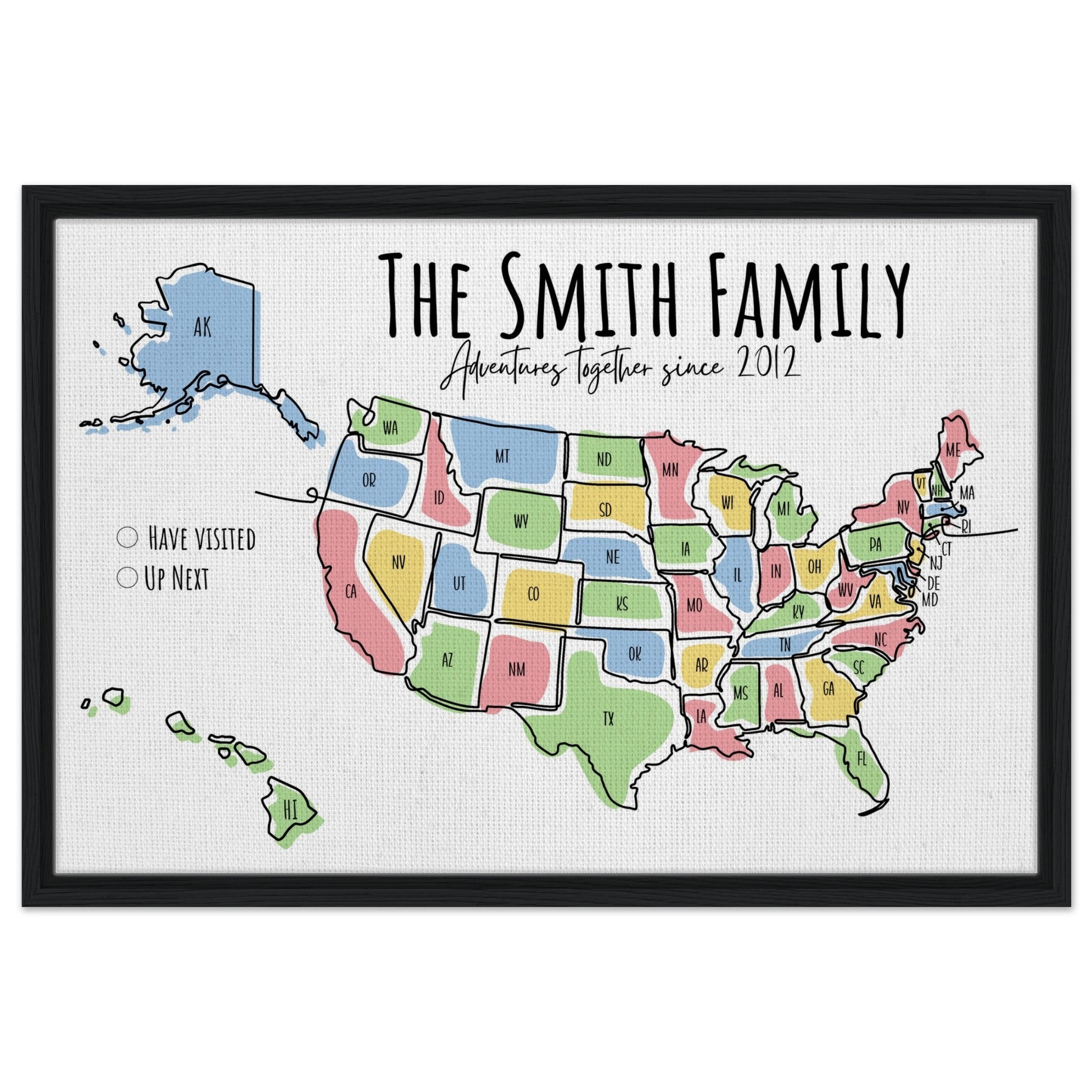 Multicolored United States Pin Map - Out of Office Outfitters - Print Material