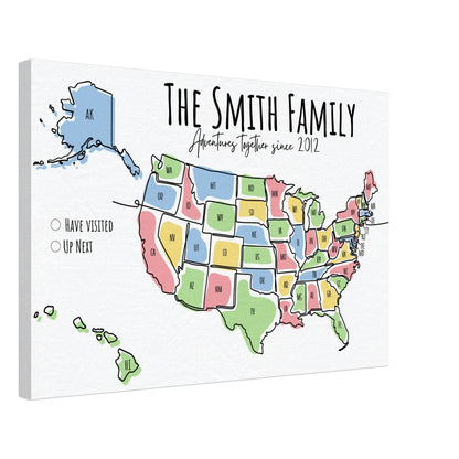 Multicolored United States Pin Map - Out of Office Outfitters - Print Material