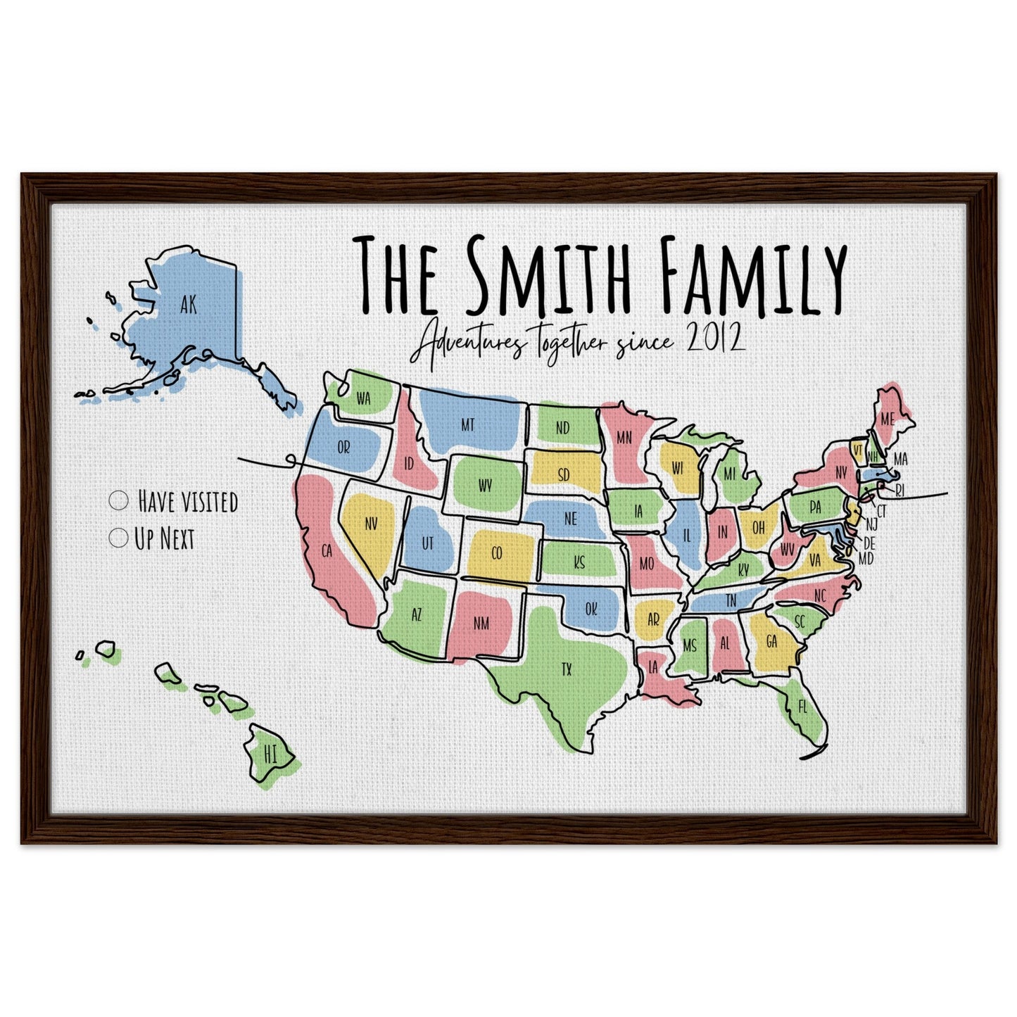 Multicolored United States Pin Map - Out of Office Outfitters - Print Material