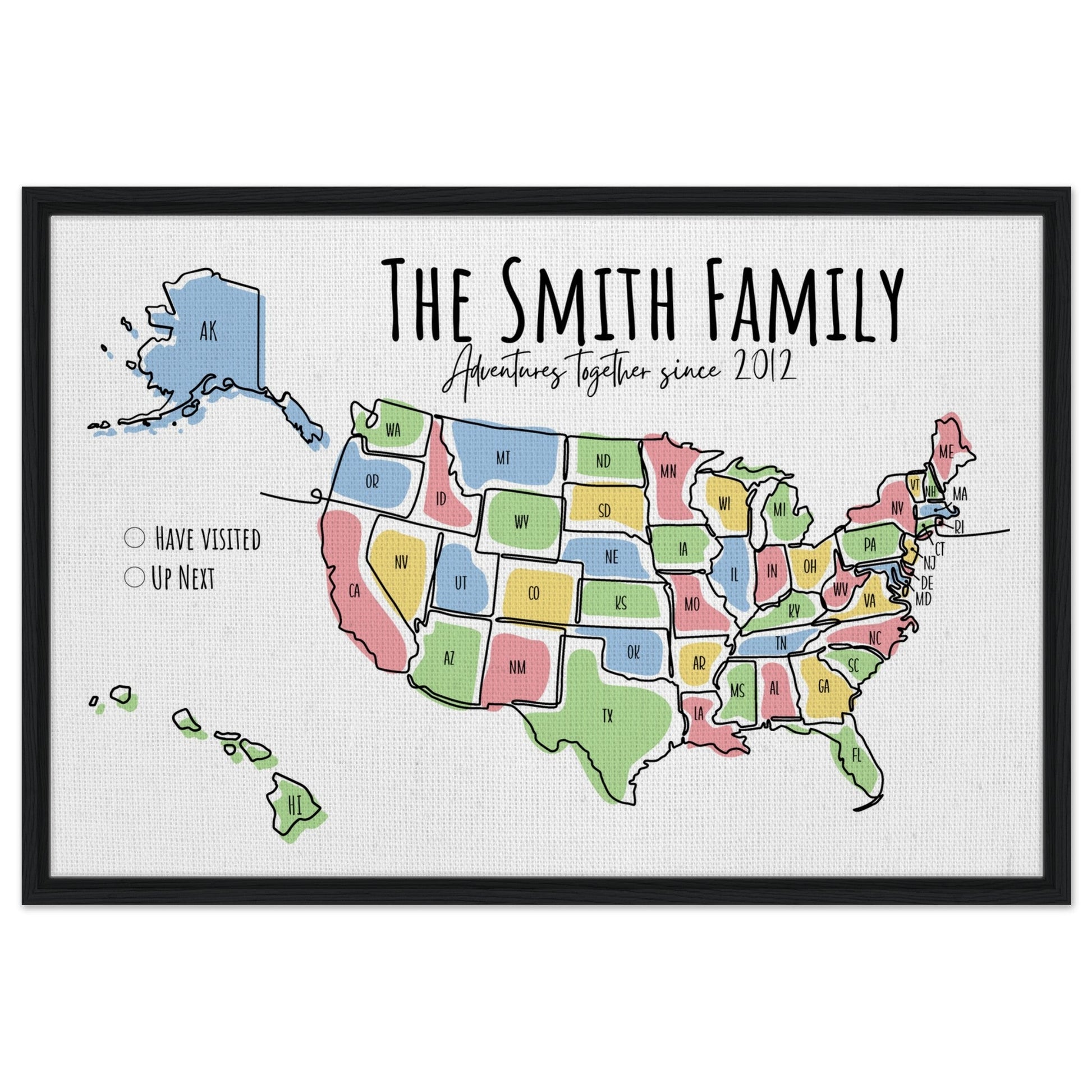 Multicolored United States Pin Map - Out of Office Outfitters - Print Material