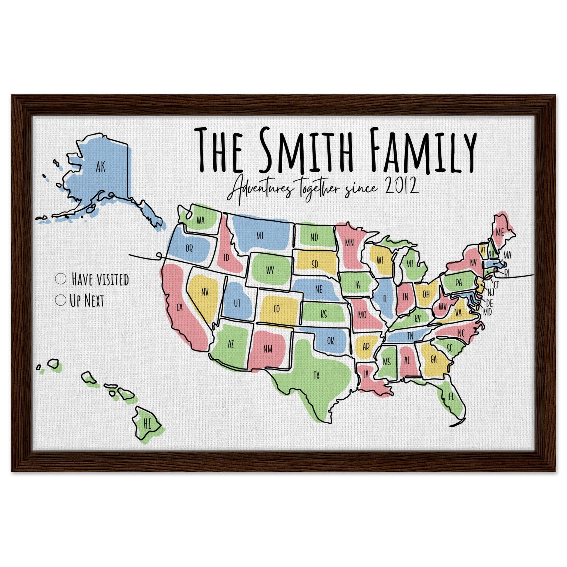 Multicolored United States Pin Map - Out of Office Outfitters - Print Material
