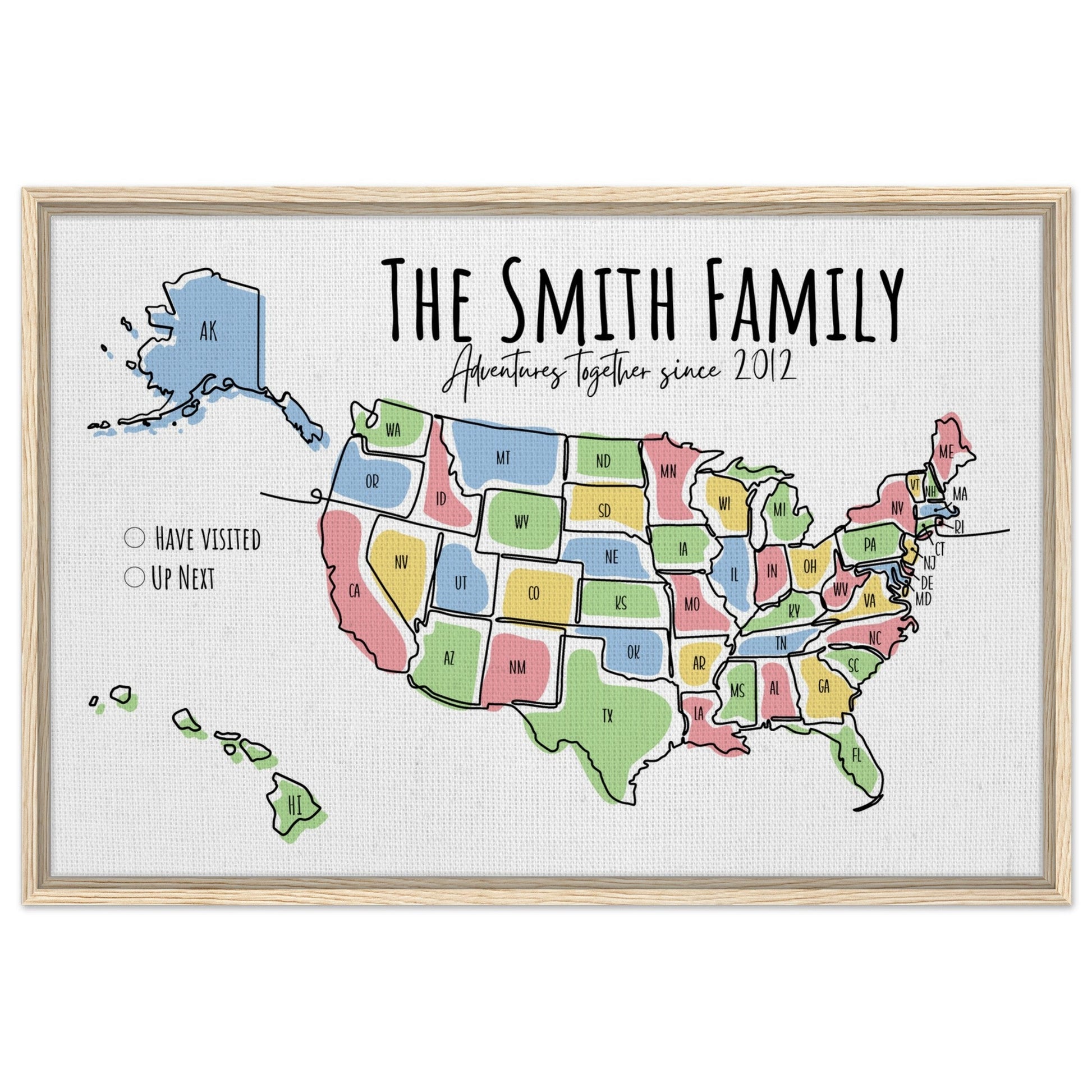 Multicolored United States Pin Map - Out of Office Outfitters - Print Material