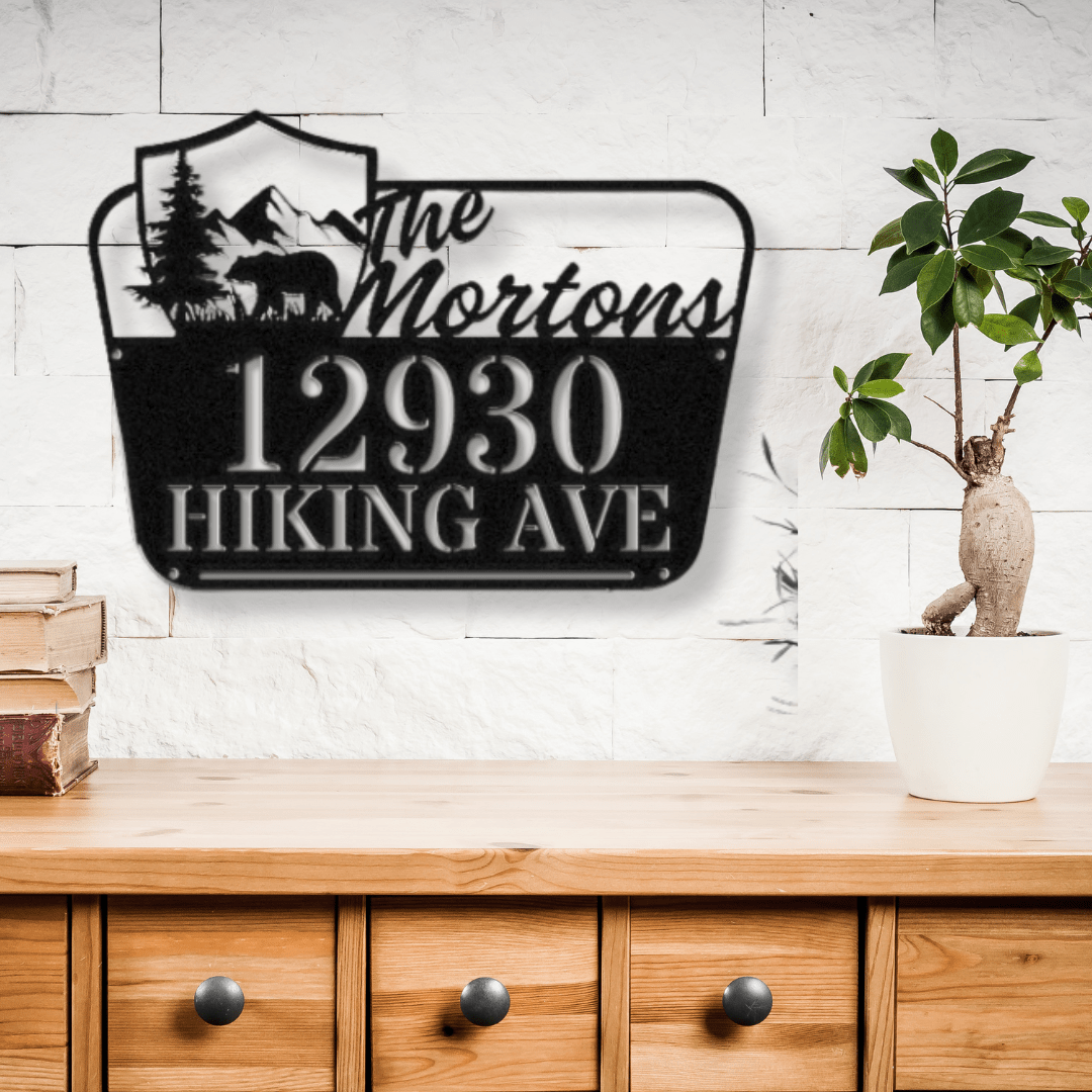 National Park Themed Metal Address Sign - Out of Office Outfitters - Die - Cut Sign