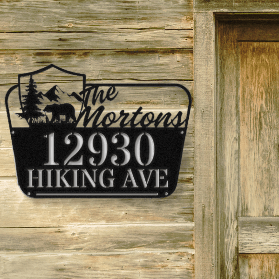 National Park Themed Metal Address Sign - Out of Office Outfitters - Die - Cut Sign