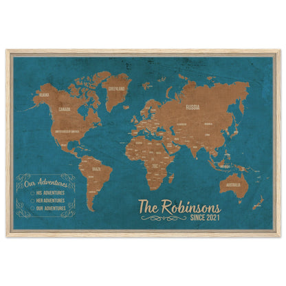 Our Adventures World Pin Map - Out of Office Outfitters - Print Material