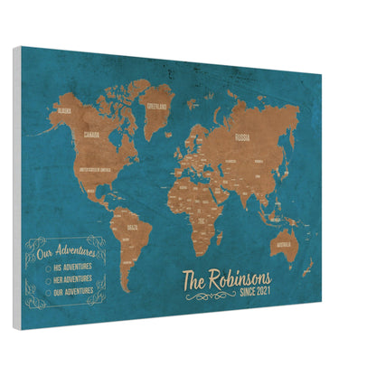 Our Adventures World Pin Map - Out of Office Outfitters - Print Material