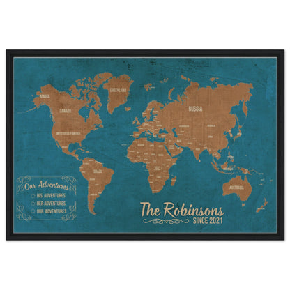 Our Adventures World Pin Map - Out of Office Outfitters - Print Material