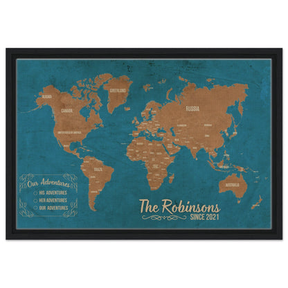 Our Adventures World Pin Map - Out of Office Outfitters - Print Material