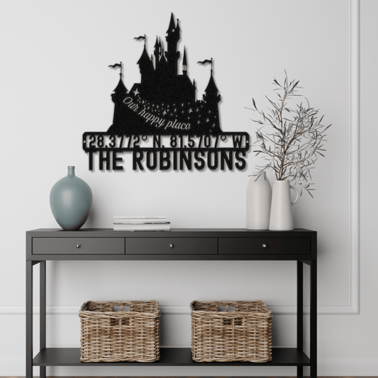 Our Happy Place Metal Wall Art - Out of Office Outfitters - Die - Cut Sign