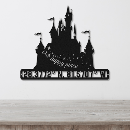 Our Happy Place Metal Wall Art - Out of Office Outfitters - Die - Cut Sign