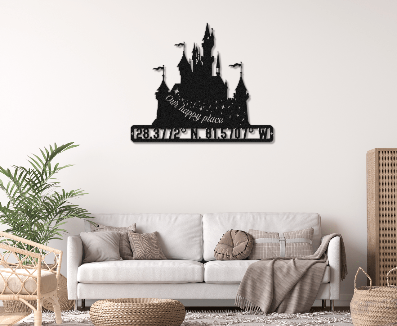 Our Happy Place Metal Wall Art - Out of Office Outfitters - Die - Cut Sign