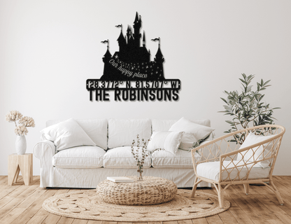 Our Happy Place Metal Wall Art - Out of Office Outfitters - Die - Cut Sign