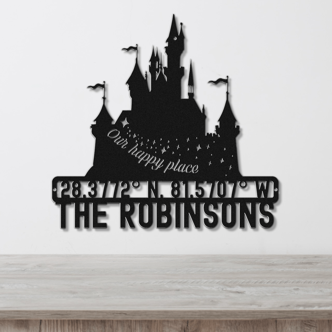 Our Happy Place Metal Wall Art - Out of Office Outfitters - Die - Cut Sign