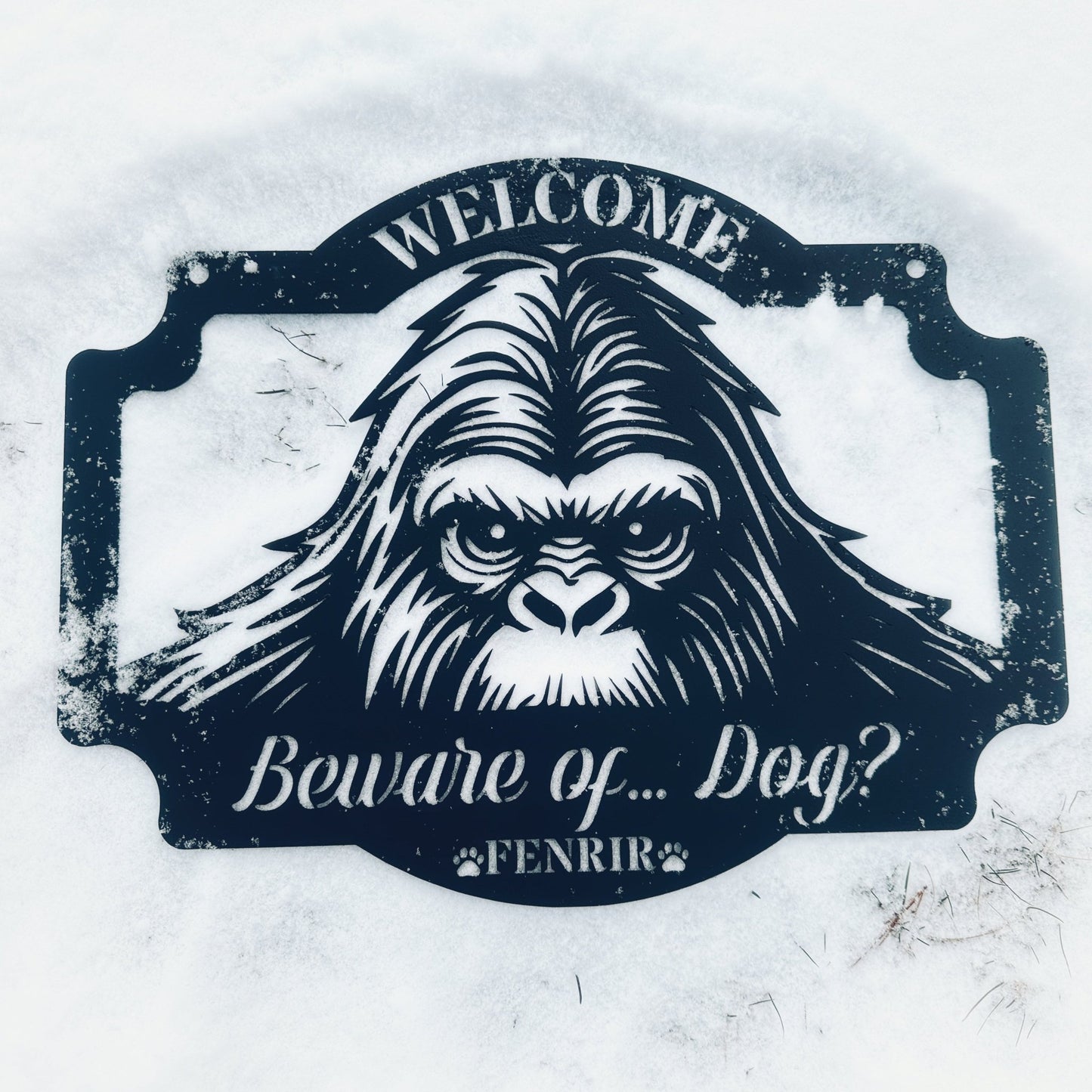Peeking Sasquatch Welcome Sign - Out of Office Outfitters - Die - Cut Sign