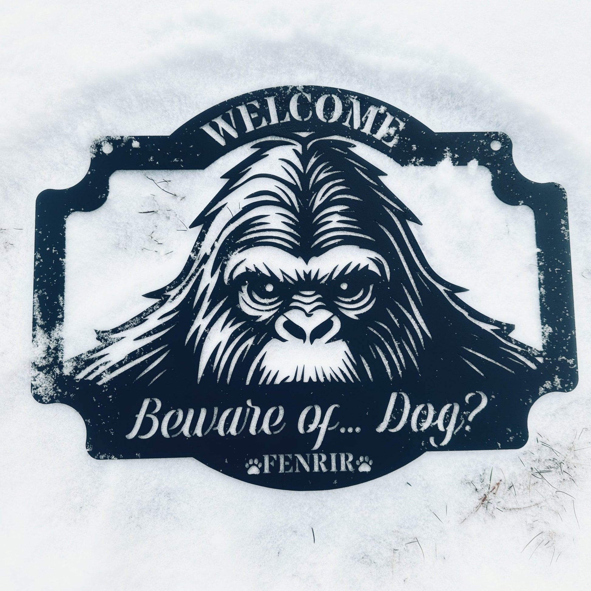 Peeking Sasquatch Welcome Sign - Out of Office Outfitters - Die - Cut Sign