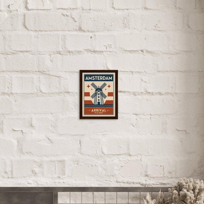 Personalized Amsterdam Vintage Travel Poster Canvas – Framed - Out of Office Outfitters - Print Material