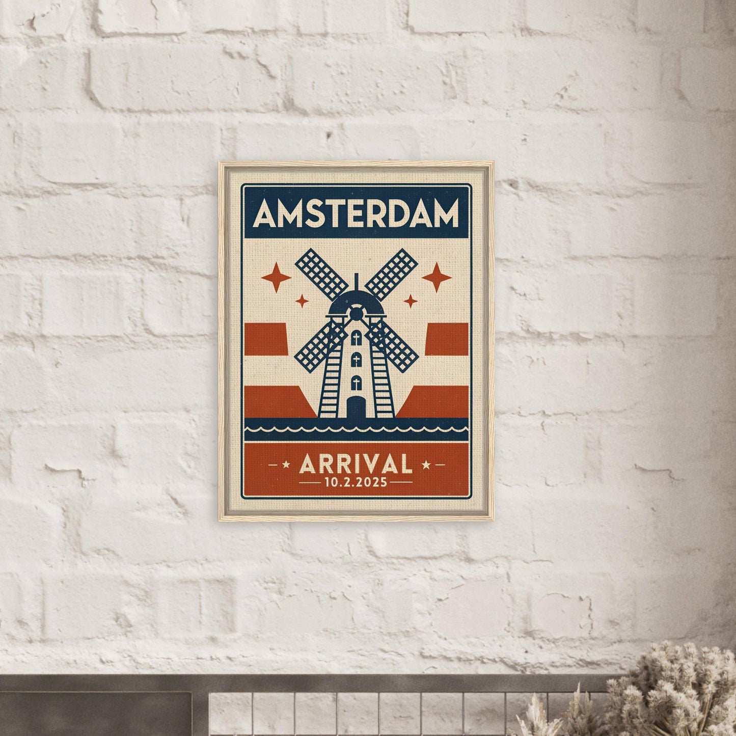 Personalized Amsterdam Vintage Travel Poster Canvas – Framed - Out of Office Outfitters - Print Material