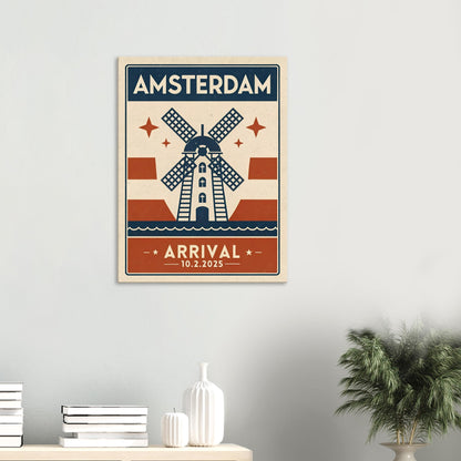 Personalized Amsterdam Vintage Travel Poster Canvas – Unframed - Out of Office Outfitters - Print Material