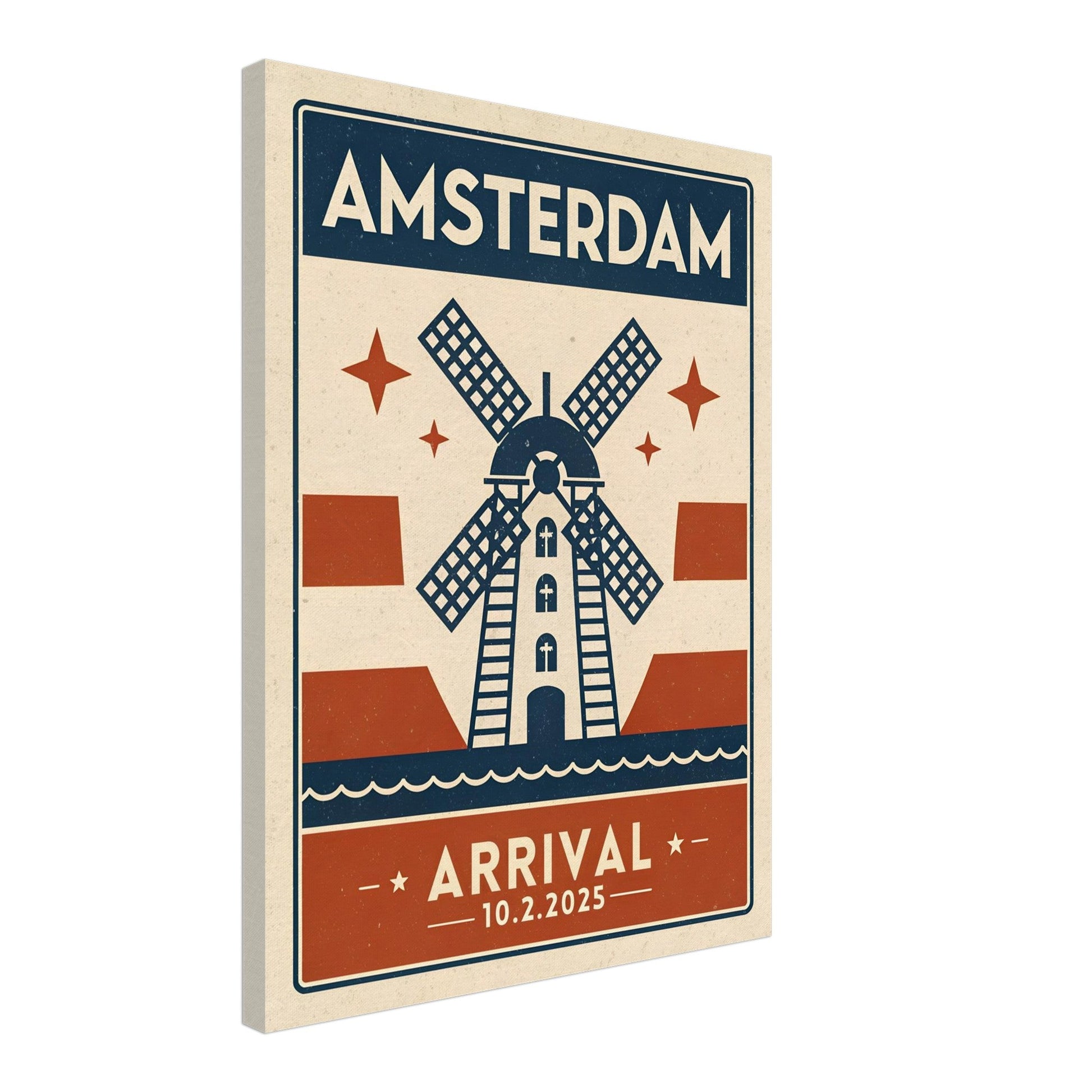 Personalized Amsterdam Vintage Travel Poster Canvas – Unframed - Out of Office Outfitters - Print Material