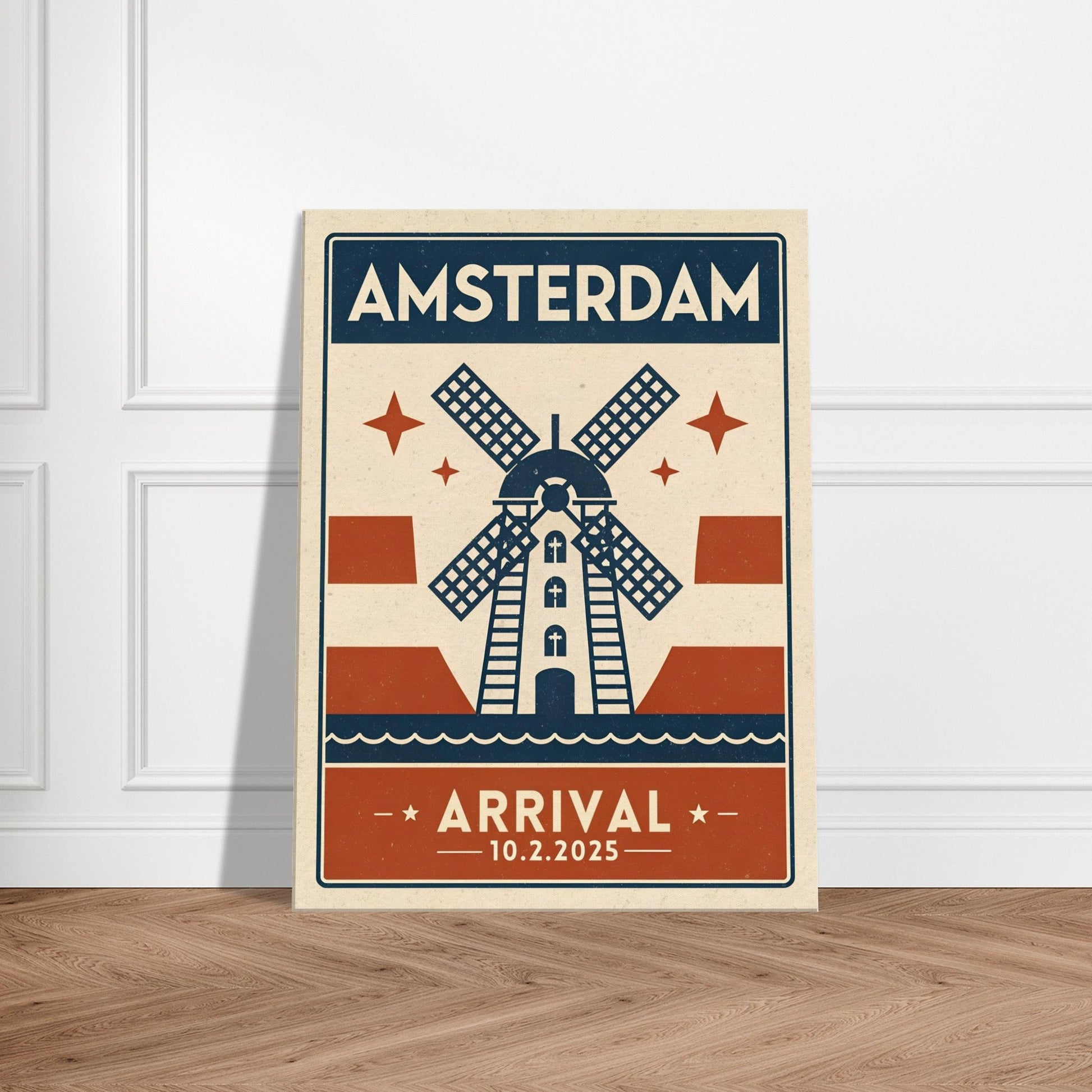 Personalized Amsterdam Vintage Travel Poster Canvas – Unframed - Out of Office Outfitters - Print Material