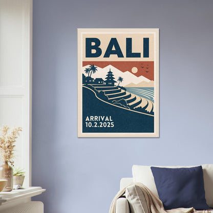 Personalized Bali Vintage Travel Poster Canvas – Unframed - Out of Office Outfitters - Print Material