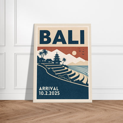 Personalized Bali Vintage Travel Poster Canvas – Unframed - Out of Office Outfitters - Print Material