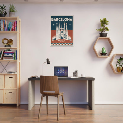 Personalized Barcelona Vintage Travel Poster Canvas – Unframed - Out of Office Outfitters - Print Material