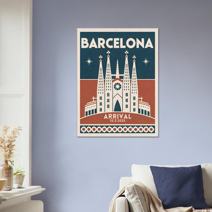 Personalized Barcelona Vintage Travel Poster Canvas – Unframed - Out of Office Outfitters - Print Material