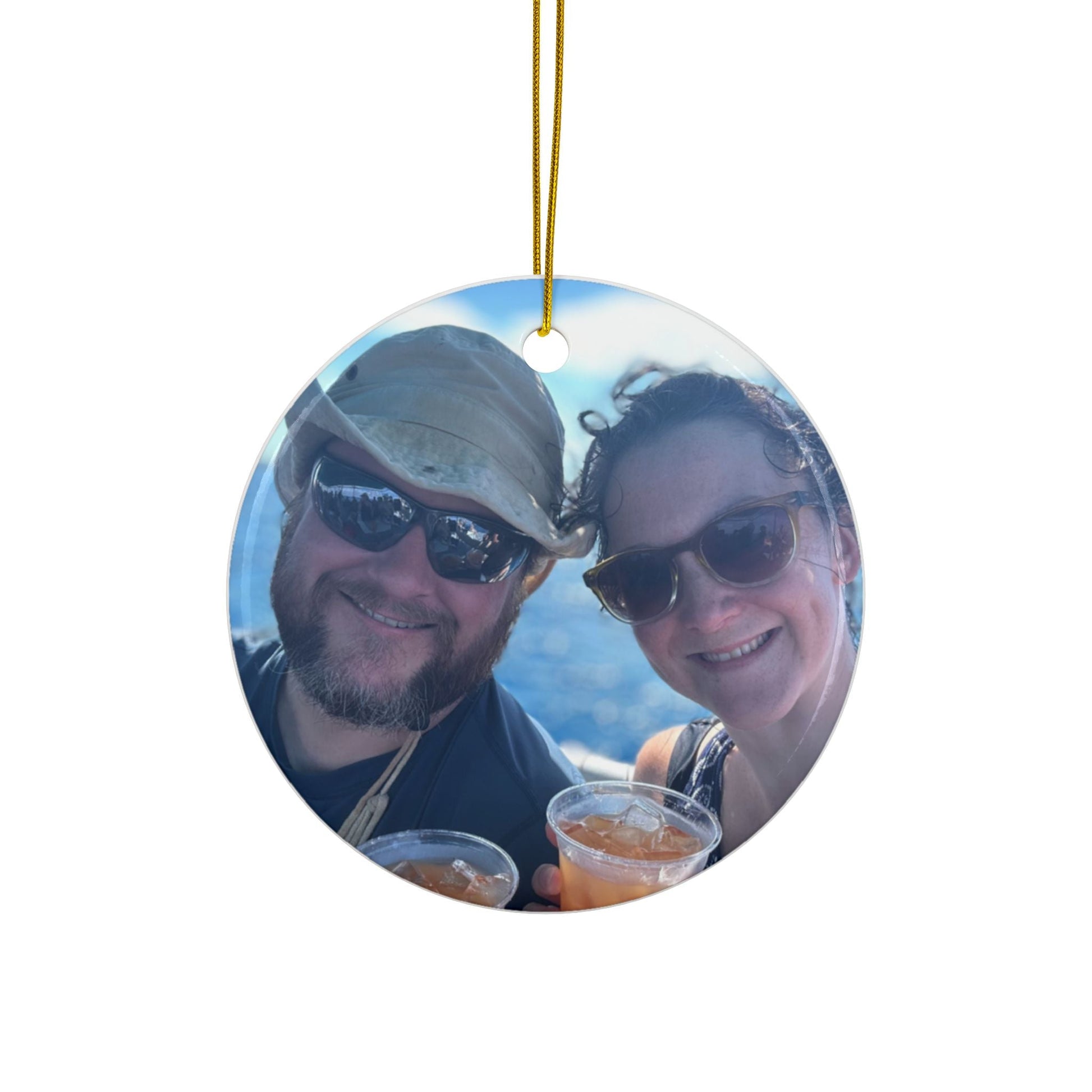 Personalized Beach Adventures Ceramic Photo Ornament - Out of Office Outfitters - Home Decor