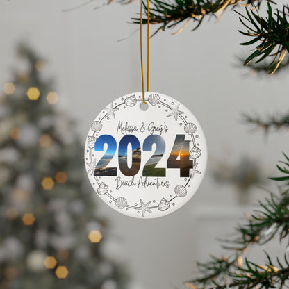 Personalized Beach Adventures Ceramic Photo Ornament - Out of Office Outfitters - Home Decor