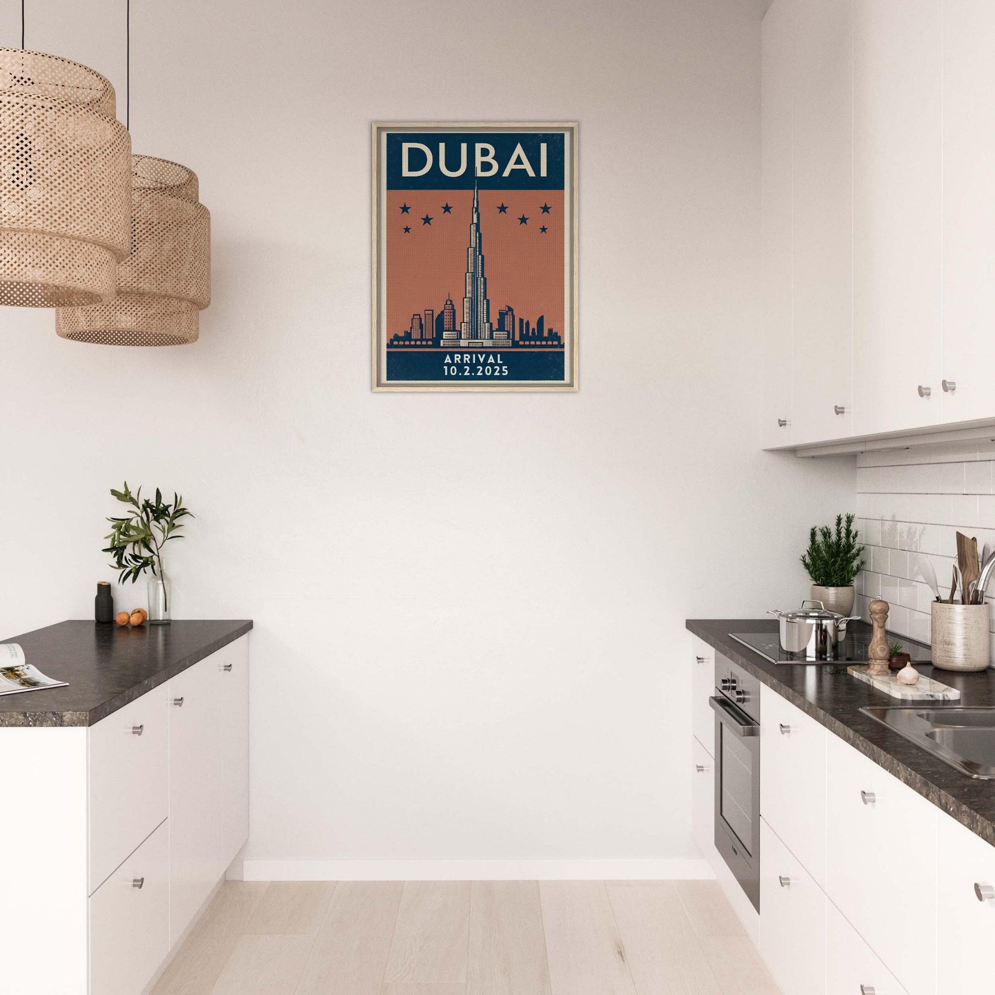 Personalized Dubai Vintage Travel Poster Canvas – Framed - Out of Office Outfitters - Print Material