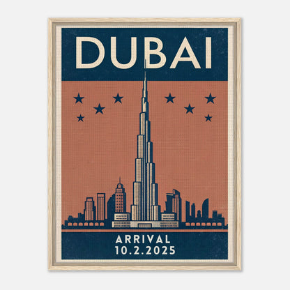 Personalized Dubai Vintage Travel Poster Canvas – Framed - Out of Office Outfitters - Print Material
