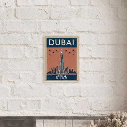 Personalized Dubai Vintage Travel Poster Canvas – Framed - Out of Office Outfitters - Print Material