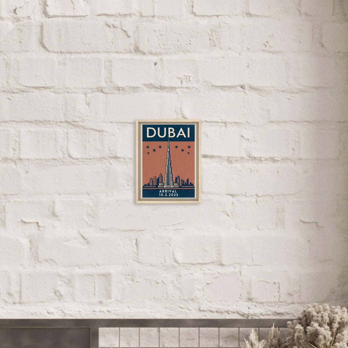 Personalized Dubai Vintage Travel Poster Canvas – Framed - Out of Office Outfitters - Print Material