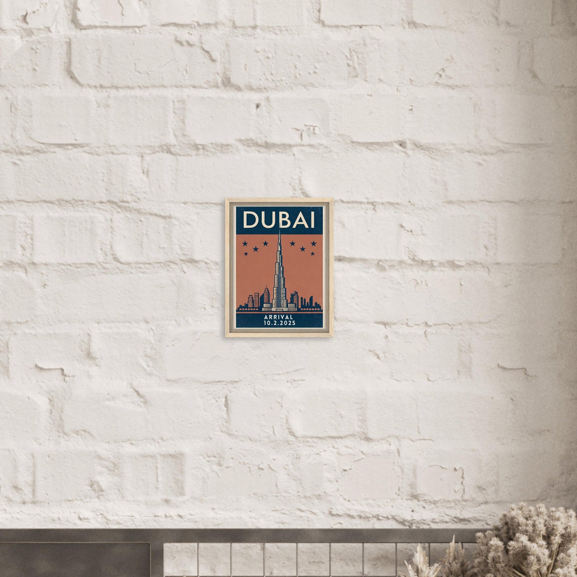 Personalized Dubai Vintage Travel Poster Canvas – Framed - Out of Office Outfitters - Print Material