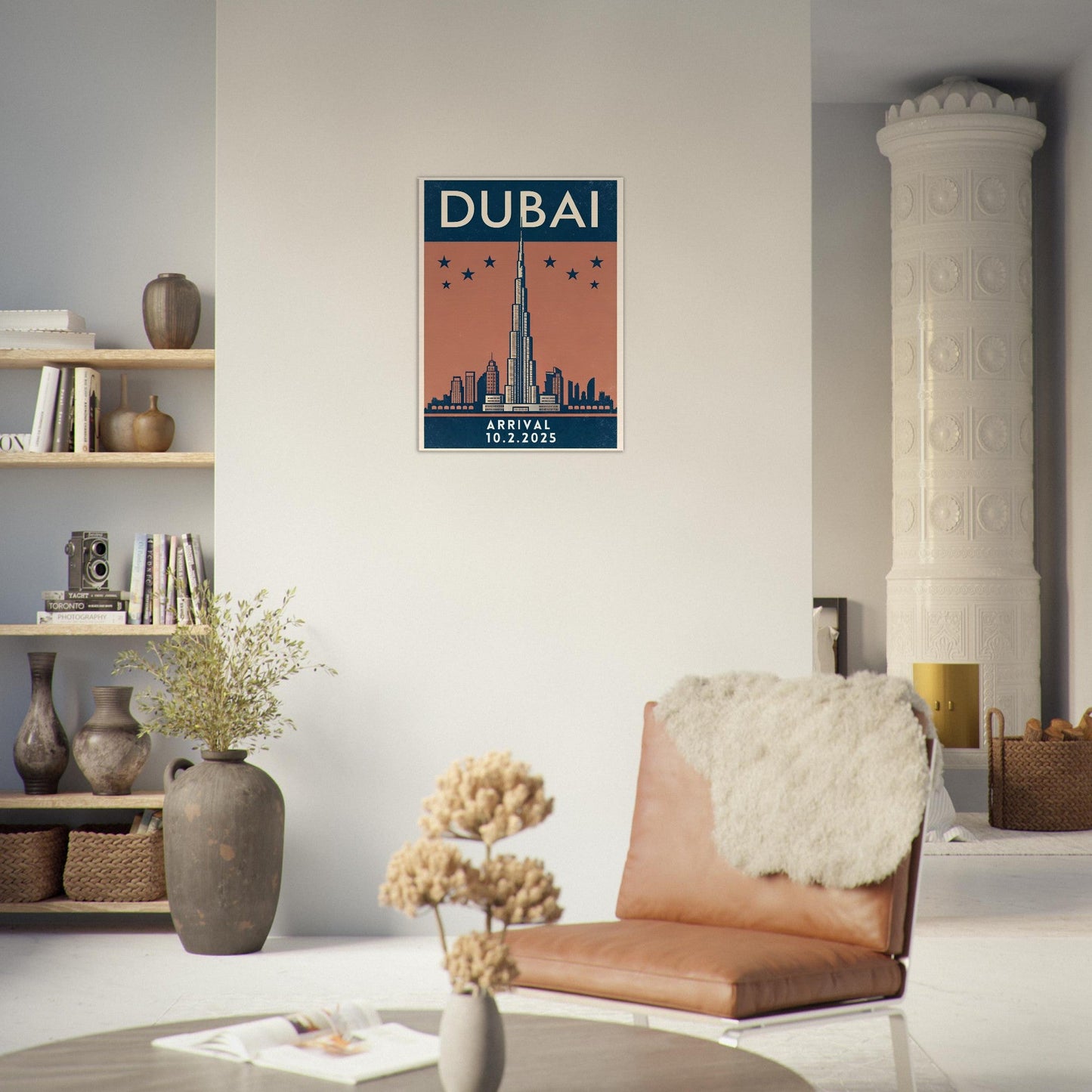Personalized Dubai Vintage Travel Poster Canvas – Unframed - Out of Office Outfitters - Print Material