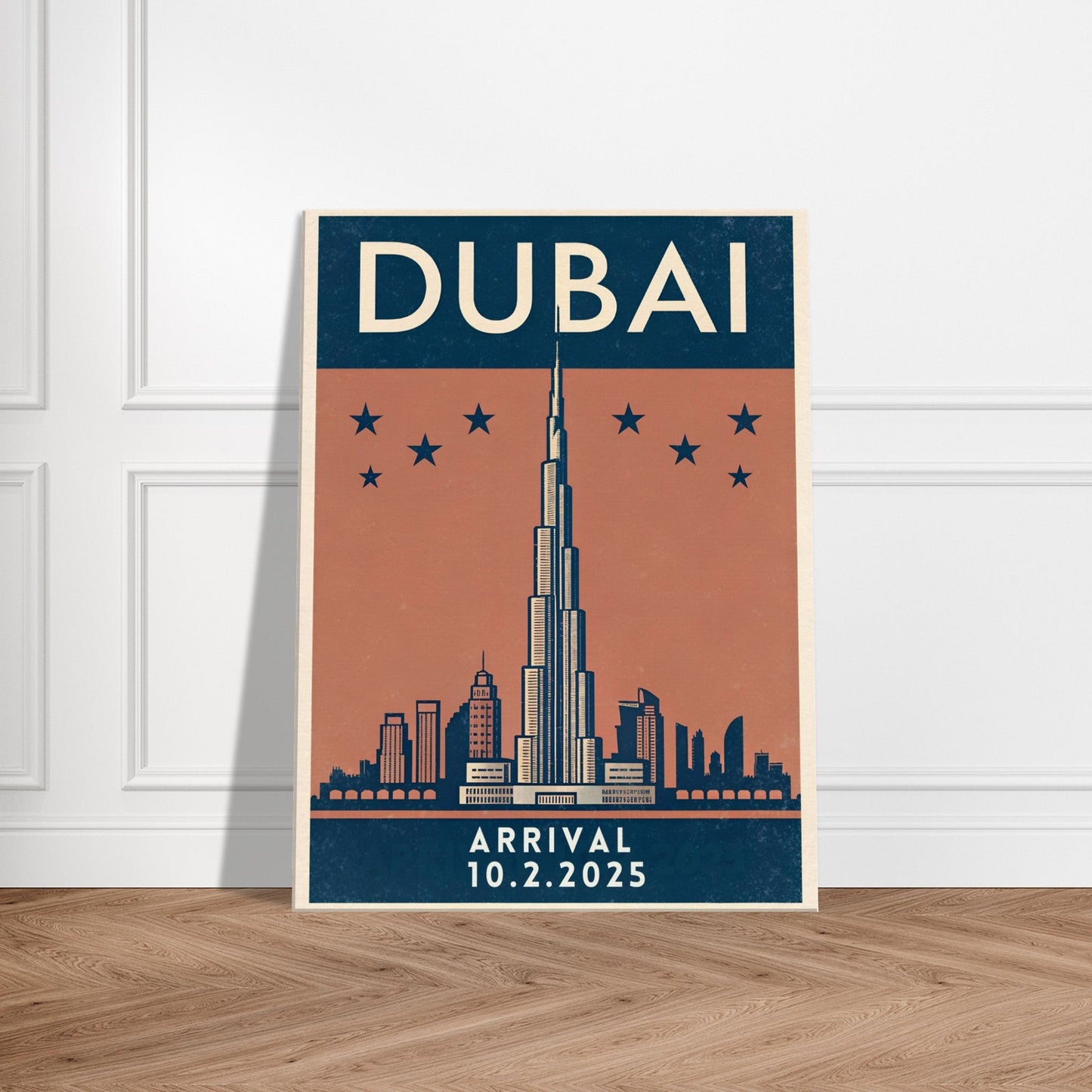 Personalized Dubai Vintage Travel Poster Canvas – Unframed - Out of Office Outfitters - Print Material