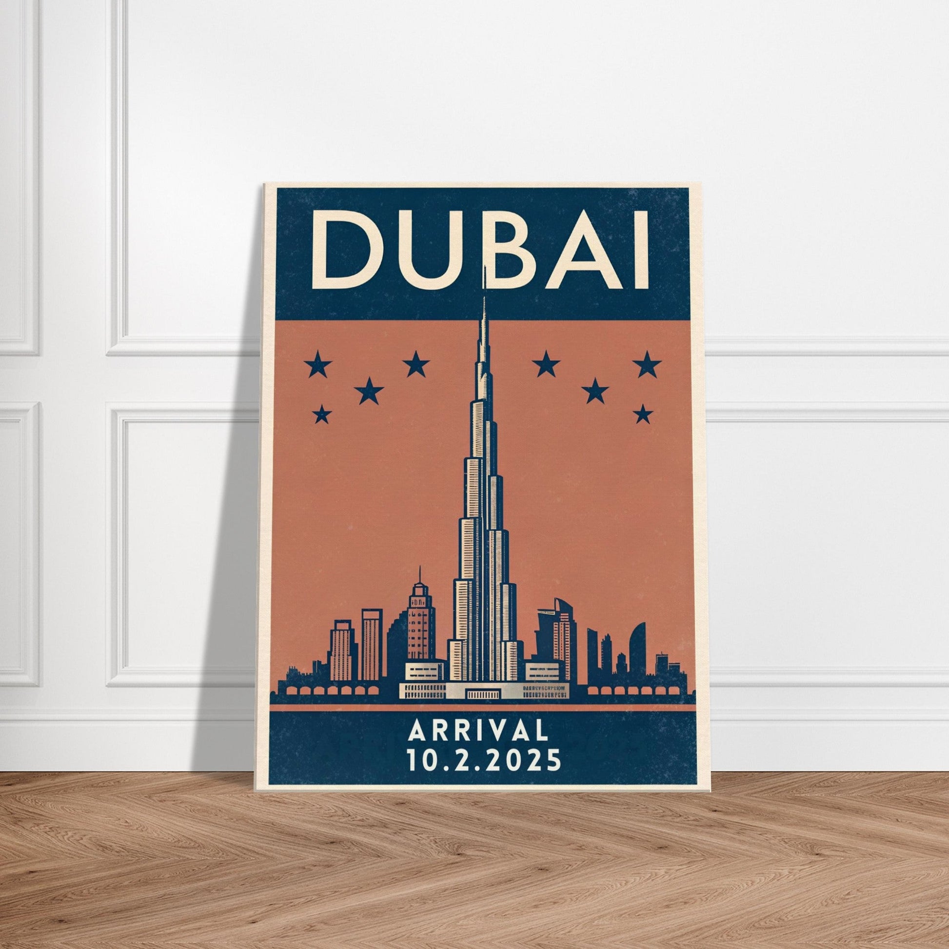 Personalized Dubai Vintage Travel Poster Canvas – Unframed - Out of Office Outfitters - Print Material